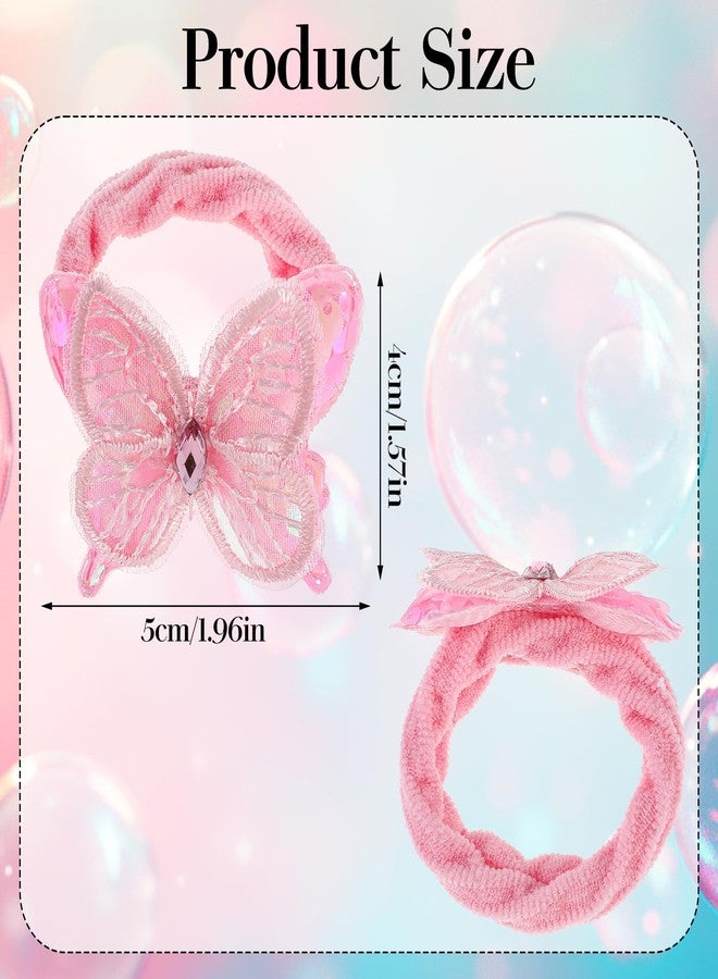 Yuanchu 20 Pcs Butterfly Elastic Hair Ties, Colorful Hair Scrunchie with Butterfly Cute Hair Bands Butterflies Accessories Clips Holders with Bows for Women - Image 5